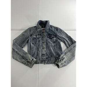 BDG Denim Jacket Womens Small Petite Light Blue Wash Denim Button Up